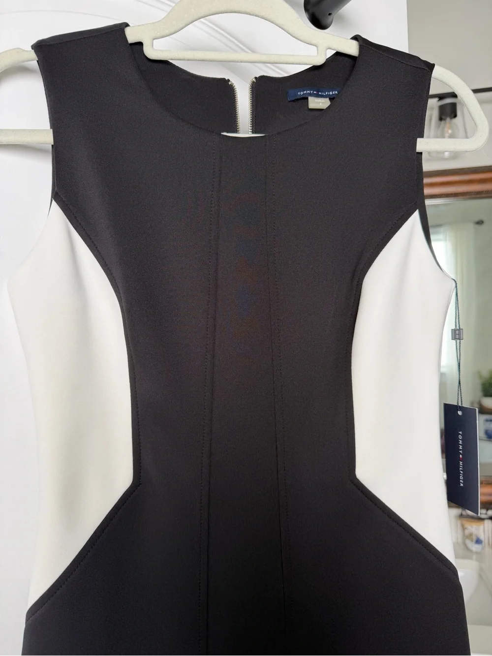 NWT Tommy Hilfiger Black and White Fitted Dress